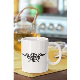Hobi Shop Haç İşareti Motif Baskılı Porselen Kupa Bardak