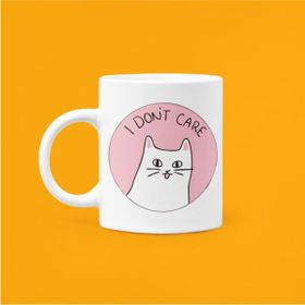 Hobi Shop I Dont Care Mood Baskılı Beyaz Porselen Kupa Bardak