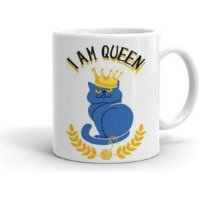 Hobi Shop I M Queen Baskılı Beyaz Kupa Bardak