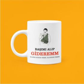Hobi Shop Ibrahim Tatlıses Başımı Alıp Gideremm Baskılı Mood Beyaz Porselen Kupa Bardak