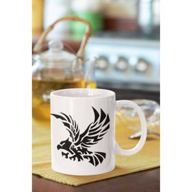 Hobi Shop Kartal Motif Baskılı Porselen Kupa Bardak