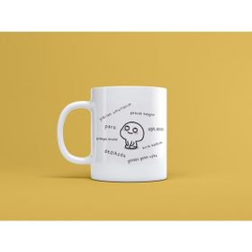 Hobi Shop Kaygı Baskılı Beyaz Kupa Bardak