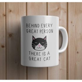 Hobi Shop Kedi Yazılı Baskılı Beyaz Kupa Bardak