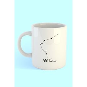 Hobi Shop Kova Burcu Yıldız Haritası Baskılı Beyaz Kupa Bardak