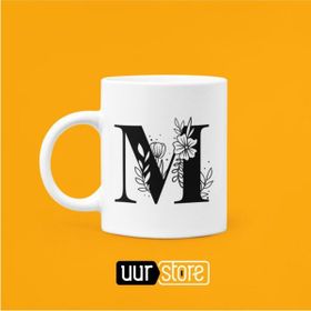 Hobi Shop M Harfi Baskılı Porselen Kupa