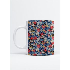Hobi Shop Mickey Mouse Çiçek Desenli Beyaz Kupa Bardak