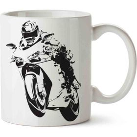 Hobi Shop Motorcycle Honda Motor Beyaz Porselen Kupa Bardak