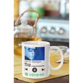 Hobi Shop Musa Çek Git Bebeğim Spotify Qr Kod Baskılı Porselen Kupa Bardak