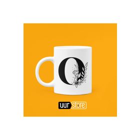 Hobi Shop O Harfi Baskılı Beyaz Porselen Kupa Bardak