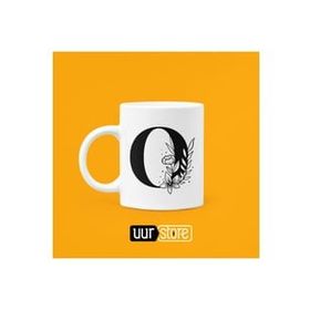 Hobi Shop O Harfi Baskılı Beyaz Porselen Kupa Bardak