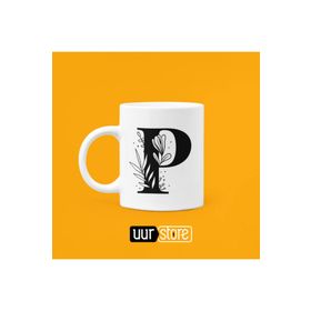 Hobi Shop P Harfi Baskılı Porselen Kupa