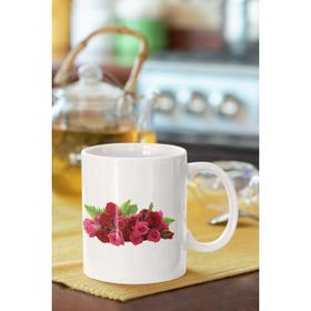 Hobi Shop Pembe Gül Baskılı Porselen Kupa Bardak