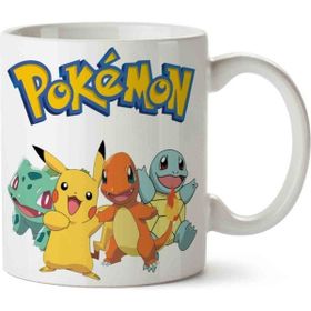 Hobi Shop Pokemon Pikachu Bulbasaur Charmender Squirtle Beyaz Porselen Kupa Bardak