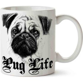 Hobi Shop Pug Life My Pug Köpek Beyaz Porselen Kupa Bardak