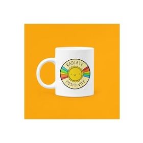 Hobi Shop Radiate Posivitity Mood Seramik Beyaz Kupa