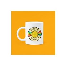Hobi Shop Radiate Posivitity Mood Seramik Beyaz Kupa