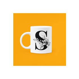 Hobi Shop S Harfi Baskılı Beyaz Seramik Kupa Bardak