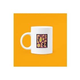Hobi Shop Sinirli Smiley Baskılı Beyaz Kupa Bardak