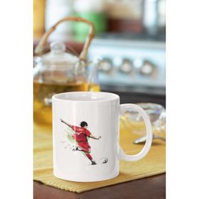 Hobi Shop Şut Çeken Futbolcu Baskılı Porselen Kupa Bardak