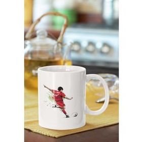 Hobi Shop Şut Çeken Futbolcu Baskılı Porselen Kupa Bardak