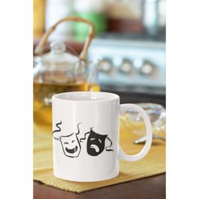 Hobi Shop Tiyatro Maskesi Baskılı Porselen Kupa Bardak