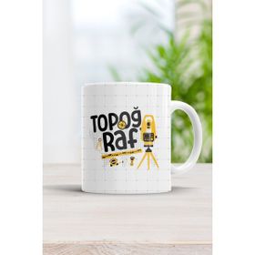 Hobi Shop Topoğraf Tasarım Baskılı Porselen Kupa