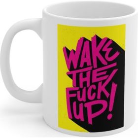 Hobi Shop Wake Up Baskılı Beyaz Kupa Bardak