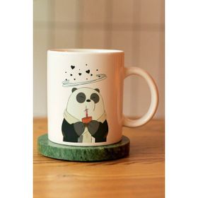 Hobi Shop We Bare Bears Panda Baskılı Seramik Çay Beyaz Kahve Kupası
