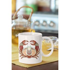 Hobi Shop Yengeç Burcu Baskılı Porselen Kupa Bardak