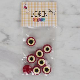 Hobium Loren Crafts 16 Kırmızı Nazar Boncuğu 8'li Düğme