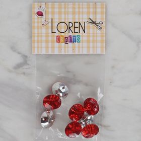 Hobium Loren Crafts 240 Kırmızı 8'li Düğme