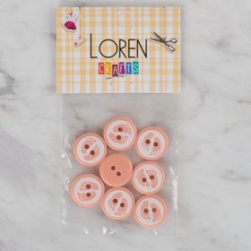Hobium Loren Crafts 434 Yavruağzı Ayak İzi 8'li Düğme
