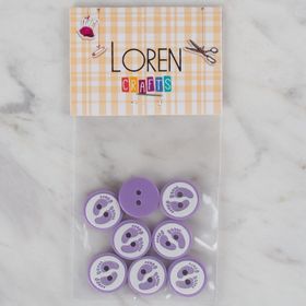 Hobium Loren Crafts 437 Lila Ayak İzi 8'li Düğme