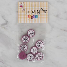 Hobium Loren Crafts 44 Vişne Çürüğü Yuvarlak 8'li Düğme