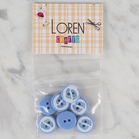 Hobium Loren Crafts 441 Mavi Ayak İzi 8'li Düğme