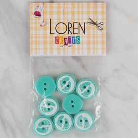 Hobium Loren Crafts 442 Yeşil Ayak İzi 8'li Düğme