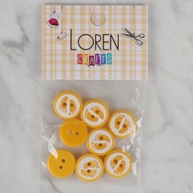 Hobium Loren Crafts 443 Sarı Ayak İzi 8'li Düğme