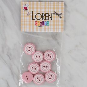 Hobium Loren Crafts 447 Pembe Yuvarlak 8'li Düğme
