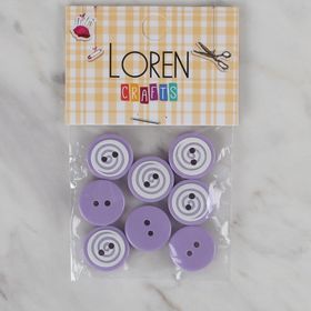 Hobium Loren Crafts 450 Lila Yuvarlak 8'li Düğme