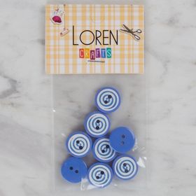 Hobium Loren Crafts 452 Mavi Yuvarlak 8'li Düğme