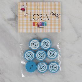 Hobium Loren Crafts 453 Mavi Yuvarlak 8'li Düğme