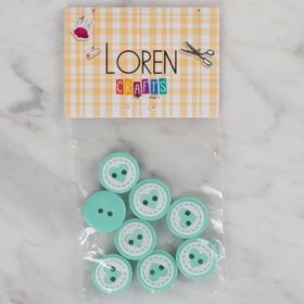 Hobium Loren Crafts 477 Yeşil Kalp 8'li Düğme