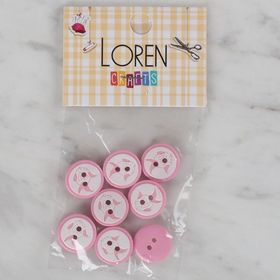 Hobium Loren Crafts 571 Pembe Balık 8'li Düğme