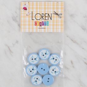 Hobium Loren Crafts 575 Mavi Balık 8'li Düğme