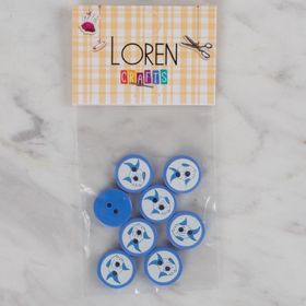 Hobium Loren Crafts 576 Koyu Mavi Balık 8'li Düğme