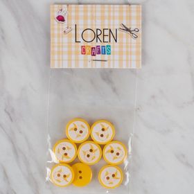 Hobium Loren Crafts 579 Sarı Balık 8'li Düğme