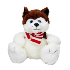 Hobtoys 30 cm Oturan Husky Atkılı Peluş Köpek