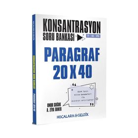 Hocalara Geldik Yayınları TYT Paragraf 20x40 Konsantrasyon Soru Bankası