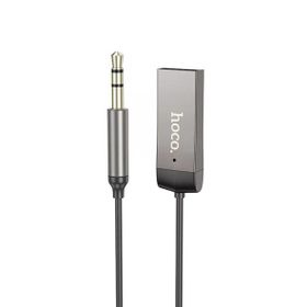 Hoco E78 Gri Tak Çalıştır BT Alıcılı 3.5 mm Esnek Aux Kablo