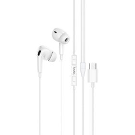 Hoco M101 Pro Crystal Beyaz Type-C Kulakiçi Mikrofonlu Kablolu Kulaklık